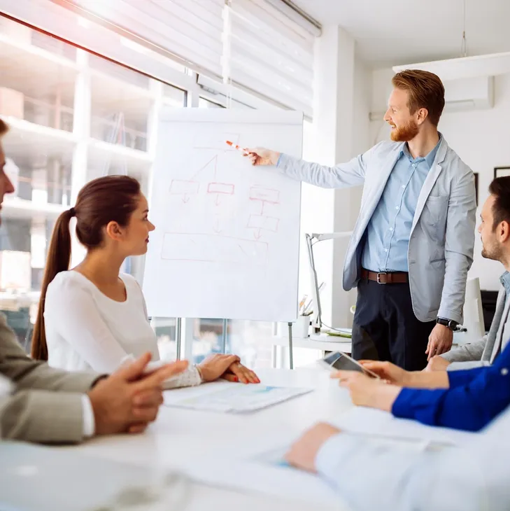 bussiness people talking